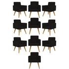 Kit 10  Poltronas Decorativa Sala Oferta - Balaqui Decor Preto