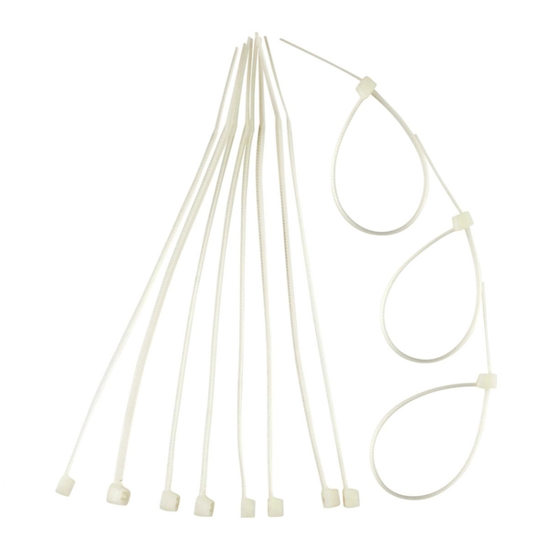 Kit 10 Abraçadeira Plástica Nylon Bca 100,0 X 2,5mm X 100 Pç