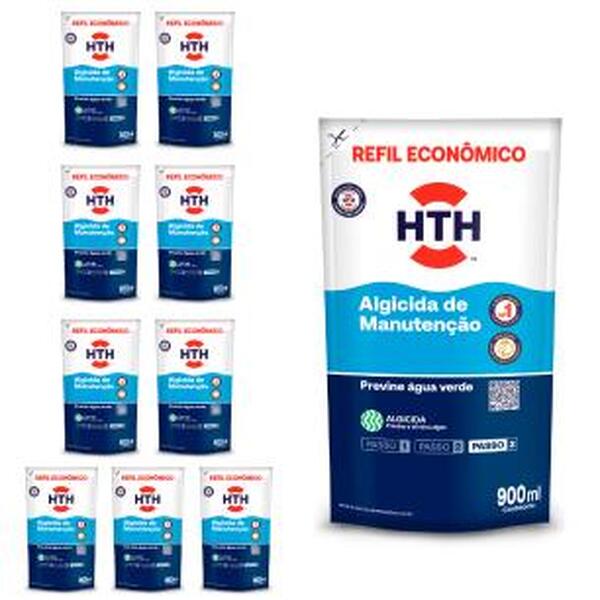 Kit 10 Algicida Manutenção Hth Previne Água Verde 900ml