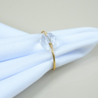 Kit 10 Anéis Guardanapo Cristalino Dourado Mesa Posta