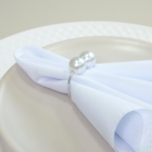 Kit 10 Anéis Guardanapo Pérola Dupla Prata Mesa Posta