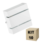 Kit 10 Arandelas Slim 2 Fachos Frisada Branca Policarbonato M