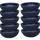 Kit 10 Bacias Para Plantas Azul De Polietileno 32x11cm