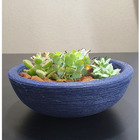 Kit 10 Bacias Para Plantas Azul De Polietileno 32x11cm