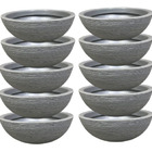 Kit 10 Bacias Para Plantas Cinza De Polietileno 32x11cm