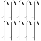 Kit 10 Balizadores Espeto Luminária Chão Jardim Preto 80cm