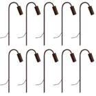 Kit 10 Balizadores Luminária Chão Espeto Jardim Marrom 50cm