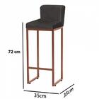 Kit 10 Banqueta Alta Bistrô Ferro Bronze Cinza