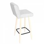 Kit 10 Banqueta Alta Branco Botão Preto Branco