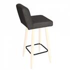 Kit 10 Banqueta Alta Branco Botão Preto Cinza