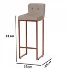 Kit 10 Banqueta Alta Bronze Botão Bege