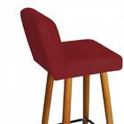 Kit 10 Banqueta Alta Castanho Botão Preto Vermelho