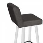 Kit 10 Banqueta Alta Com Encosto Lana Branco Cinza