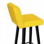 Kit 10 Banqueta Alta Com Encosto Lana Preto Amarelo