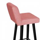 Kit 10 Banqueta Alta Com Encosto Lana Preto Rose Gold