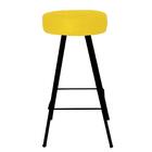 Kit 10 Banqueta Alta Laisa Preto Suede Amarelo