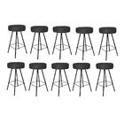 Kit 10 Banqueta Alta Laisa Preto Suede Preto