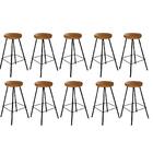 Kit 10 Banqueta Alta Lanzzi Eiffel Preto Madeira