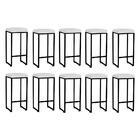 Kit 10 Banqueta Alta Lara Ferro Bronze Branco