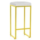 Kit 10 Banqueta Alta Lara Ferro Dourado Branco