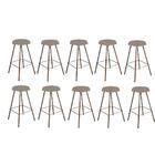 Kit 10 Banqueta Alta Lari Eiffel Bronze Bege