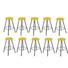 Kit 10 Banqueta Alta Lari Eiffel Preto Amarelo
