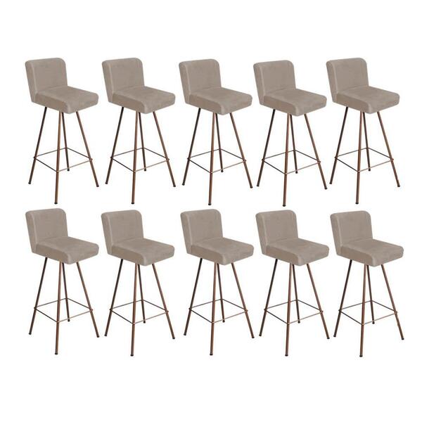 Kit 10 Banqueta Alta Lexi Bronze Bege