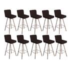 Kit 10 Banqueta Alta Lexi Bronze Corino Marrom