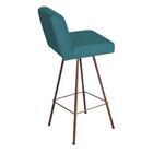 Kit 10 Banqueta Alta Lexi Bronze Suede Azul Turquesa