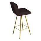 Kit 10 Banqueta Alta Lexi Dourado Corino Marrom