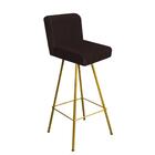 Kit 10 Banqueta Alta Lexi Dourado Corino Marrom