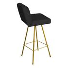 Kit 10 Banqueta Alta Lexi Dourado Corino Preto