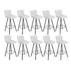 Kit 10 Banqueta Alta Lexi Preto Branco