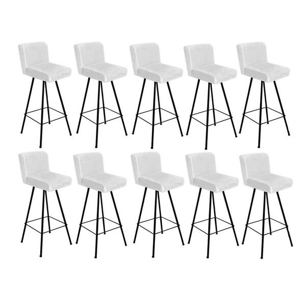 Kit 10 Banqueta Alta Lexi Preto Branco