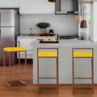 Kit 10 Banqueta Alta Lina Bronze Amarelo