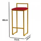 Kit 10 Banqueta Alta Lina Dourado Vermelho