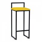 Kit 10 Banqueta Alta Lina Preto Amarelo