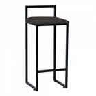 Kit 10 Banqueta Alta Lina Preto Cinza