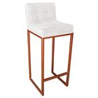 Kit 10 Banqueta Alta Linne Bronze Corino Branco