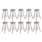 Kit 10 Banqueta Alta Lira Eiffel Bronze Cinza