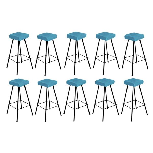 Kit 10 Banqueta Alta Lira Eiffel Preto Azul Turquesa