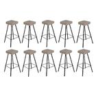 Kit 10 Banqueta Alta Lira Eiffel Preto Bege