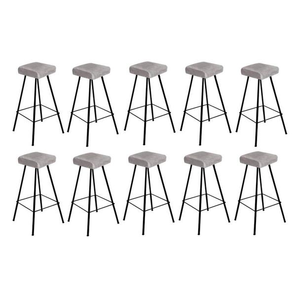Kit 10 Banqueta Alta Lira Eiffel Preto Cinza