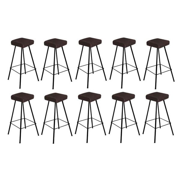 Kit 10 Banqueta Alta Lira Eiffel Preto Marrom