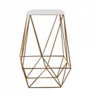 Kit 10 Banqueta Alta Lolli Dourado Suede Branco