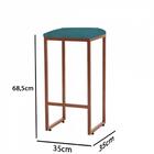 Kit 10 Banqueta Alta Lua Bronze Azul Turquesa