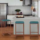 Kit 10 Banqueta Alta Lua Bronze Azul Turquesa