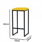 Kit 10 Banqueta Alta Lua Preto Amarelo