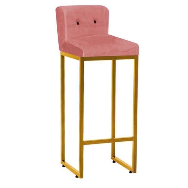 Kit 10 Banqueta Alta Lucca Ferro Dourado Rose Gold