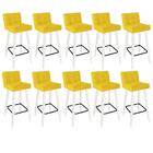 Kit 10 Banqueta Alta Lucy Branco Amarelo